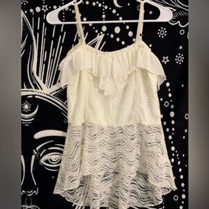 En Créme - 🤍 Babydoll Ruffled Lace Top 🤍